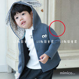韩国代购正品童装MIMICO女童宝宝太空棉兔子耳朵立体连帽长袖外套