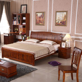 中式实木床 全香樟木床美式乡村简约床1.5 1.8米双人床特价包物流