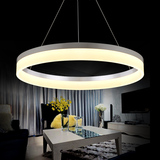 北欧现代环形LED吊灯创意亚克力圆形客厅灯时尚卧室网线餐厅吊灯