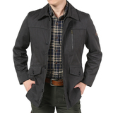 AFS JEEP战地吉普 2015新款男装 宽松纯色长袖外穿棉中秋季男夹克
