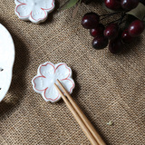 浪漫樱花季 日式和风陶瓷素雅樱花筷架 手绘勾边 筷托筷枕