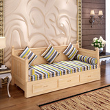 实木沙发床两用推拉床单人小户型多功能沙发床1.5坐卧沙发床1.2米