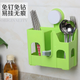 创意壁挂厨房筷子笼 吸盘筷子筒三格沥水挂式筷子架筷笼子餐具