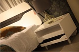 欧瑞家具正品迷你系列黑白色亮光烤漆床头柜M90T1包邮