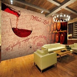 怀旧工业风壁纸 休闲复古餐厅客厅个性背景红酒木纹酒柜酒吧墙纸