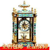 景泰蓝珐琅电子机芯钟表|纯铜老式座钟|仿古机械四明钟|落地钟