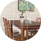 简约实木餐桌椅组合圆角橡胶木小户型长方形吃饭桌子4人卧室家具