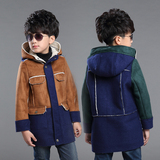 童装冬儿童鹿皮绒呢子外套2015韩版男童羊羔毛上衣孩子中长加绒款