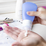 日本 硅胶分装瓶套装旅行便携化妆品洗漱包洗发水沐浴露乳液空瓶