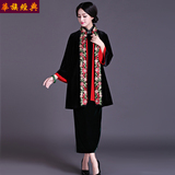华族经典民族风中式复古唐装旗袍搭配丝绒绣花中长款外套女士上衣
