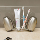 创意不锈钢牙刷架套装家用浴室卫生间情侣洗漱口杯子牙具座置物架