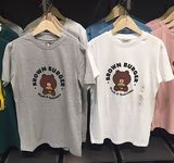 韩国代购Line Friends布朗熊夏季短袖T恤体恤汉堡薯条 男女同款