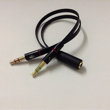 手机麦克风耳机转换电脑耳麦3.5二合一分线器 一分二音频转接头线