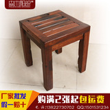 老船木四方凳子实木凳子方凳梳妆方凳子家用坐凳时尚餐凳 餐桌凳