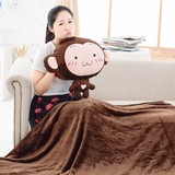 猴子空调毯抱枕两用被子三合一靠垫毯午睡枕生日教师节实用礼物女
