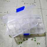 娃娃饰品配件收纳小盒子 10格15格 分类首饰盒 透明塑料储物盒diy