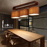 复古客厅餐厅吊灯创意个性木艺三头简约日式韩式餐厅灯具实木吊灯