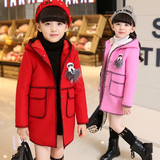 童装2015秋冬装新款呢子大衣中大儿童中长款韩版加厚风衣女童外套
