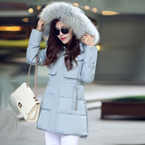 2015冬季新款韩版修身大毛领加厚羽绒棉棉衣女中款大码棉袄外套潮