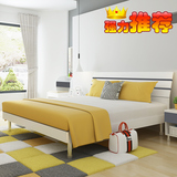 卧室成套家具简约现代板式床1.5m米白色双人床1.8米婚床 特价大床