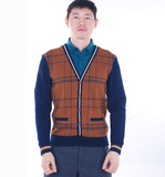 铁衣馆 2016冬季新款HNTAD4G021A男士衬衫领商务假两件加绒针织衫