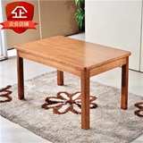 简约实木单桌 长方形饭桌 中式橡木西餐桌 原木质1.2 1.3米小餐桌
