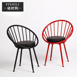 特价美式铁艺彩色休闲创意小咖啡餐店椅 办公接待靠背温莎孔雀椅