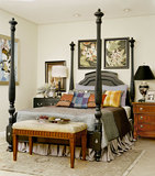 美式实木床定制1.8双人床 实木卧室家具定做 美式实木雕花四柱床
