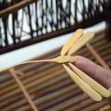 茶道配件平衡竹蜻蜓带底座 手工传统DIY竹制玩具茶艺表演装饰包邮