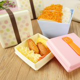 包邮便当盒微波炉日式卡通塑料饭盒创意2层出口日本可爱学生餐盒