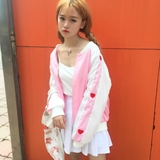 韩国ulzzang秋季新款软妹子古着风刺绣星星棒球服薄款外套男女款