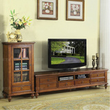 美式实木橡木做旧复古电视柜欧式储物柜法式别墅样板房家具热卖