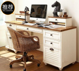 新款特价实木办公桌写字台转角美式乡村书桌地中海电脑桌可定制