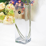 包邮 透明玻璃花瓶 富贵竹 大号方缸 现代时尚水培花器水晶花瓶