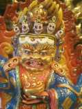藏传佛教用品尼泊尔进口精品佛像紫铜彩绘佛像玛哈嘎拉护法像
