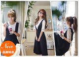香港品牌女装代购夏长裙两件套学生套装蕾丝背带连衣裙A型半身裙
