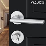 亚固室内门锁 卧室房间门锁 实木门锁具 简约美式分体太空铝门锁