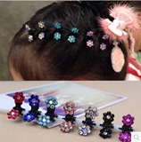 韩国小女孩儿童发饰头饰品流行女童盘发夹水晶抓夹发卡头花批发