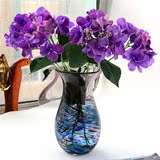 外贸原单欧式手工艺术玻璃花瓶 紫色创意插花花瓶摆件 客厅装饰品