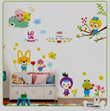 儿童身高墙贴卡通动物可爱卧室客厅幼儿园创意可移除环保墙壁贴纸