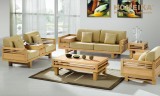 东南亚风格 实木沙发 柚木色水曲柳沙发 布艺沙发 现代时尚