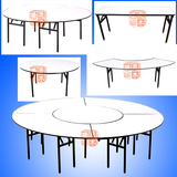 1.3米1.4米1.5米2米等多人折叠餐桌大圆桌圆桌面员工家用吃饭桌子