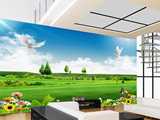 中式3d立体墙纸 客厅电视背景墙壁纸大自然 草原风景大型壁画