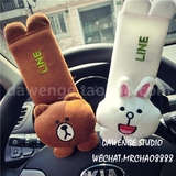 韩国LINE布朗熊 可妮兔 车载安全带护肩套 儿童安全带套 汽车内饰