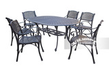 欧式铁艺室外餐桌椅家具 户外黑色铸铝桌椅 别墅花园庭院铸铝桌椅
