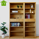 复古实木展示柜白橡木置物书架书柜组合北欧日式宜家环保书房家具