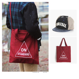 【天天特价】包邮韩国东大门字母手提斜挎两用帆布购物袋环保包袋