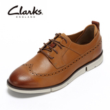 clarks休闲正装鞋三瓣底系带小白鞋布洛克商务英伦男鞋16新品