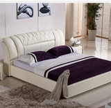 现代简约小户型 床1.5 1.8米大床双人床皮床软床婚床真皮床储物床