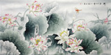 中国画工笔画荷花精品 四尺横幅淡雅荷花纯手绘 客厅卧室装饰字画